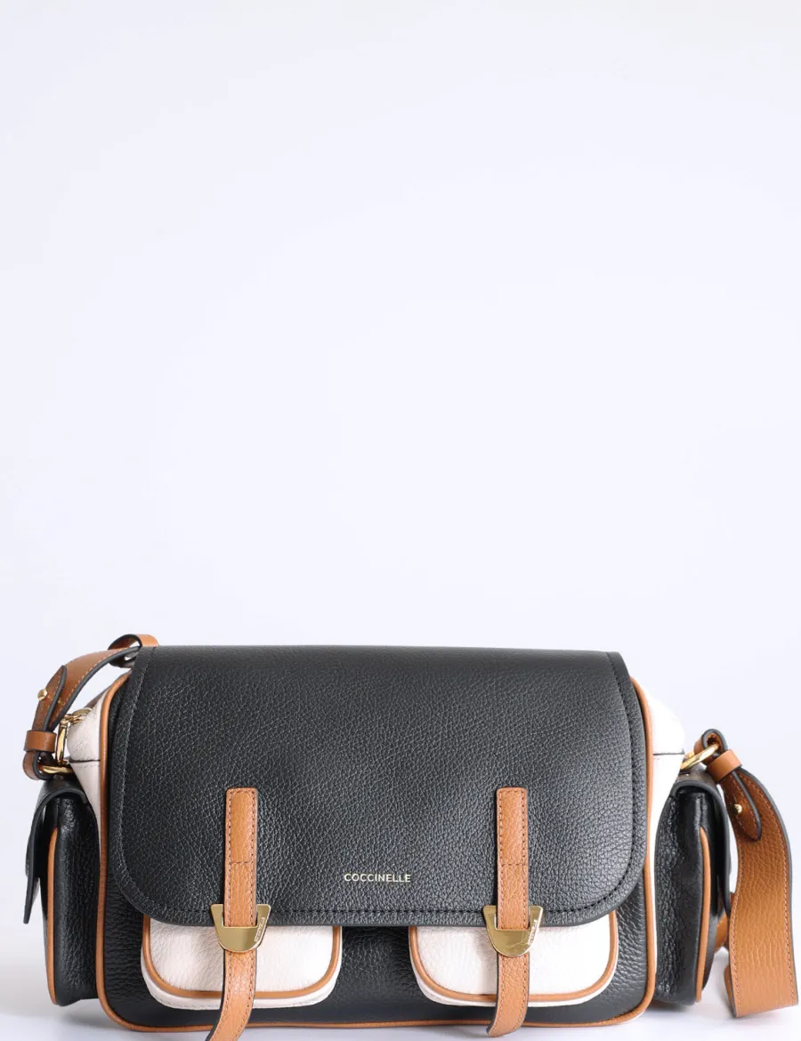 Clearance Scalia Group Coccinelle Campus Tricolor Shoulder Bag BRAND/ROSEW/CUI