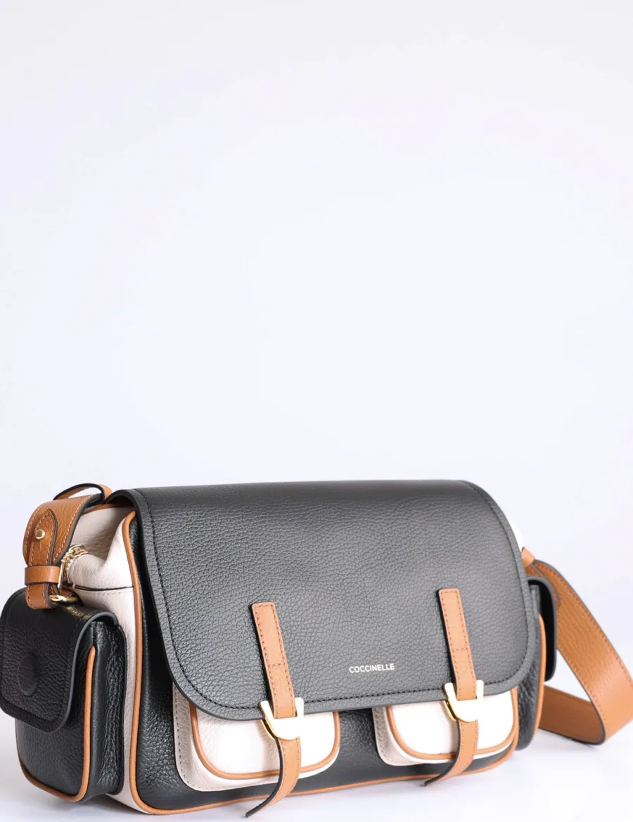 Clearance Scalia Group Coccinelle Campus Tricolor Shoulder Bag BRAND/ROSEW/CUI