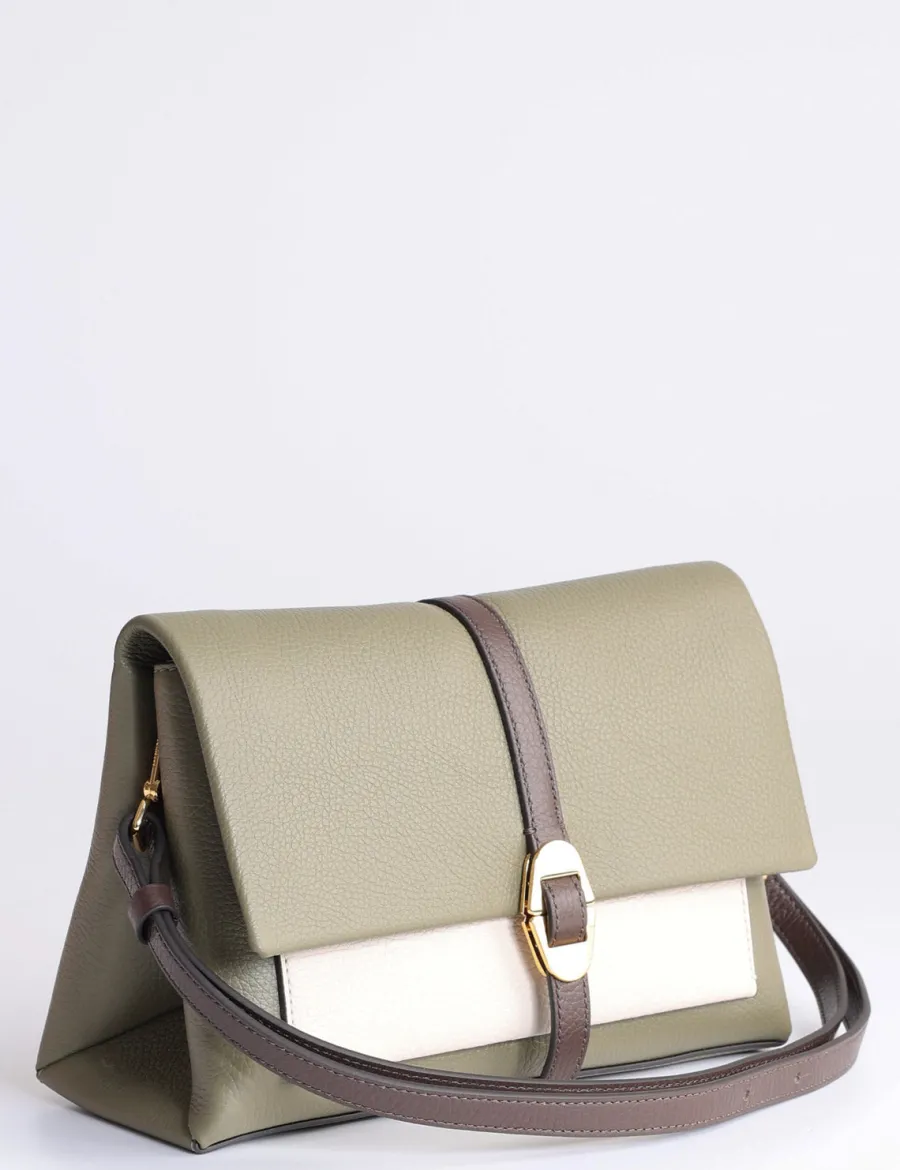 Best Scalia Group Coccinelle Dorian tricolor shoulder bag with flap NOIR/LAMBS/CUIR