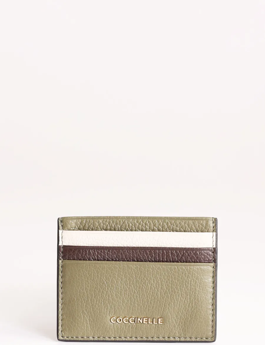 Online Scalia Group Coccinelle Metallic Tricolor Card Holder BRA/GRENA/ROSEW