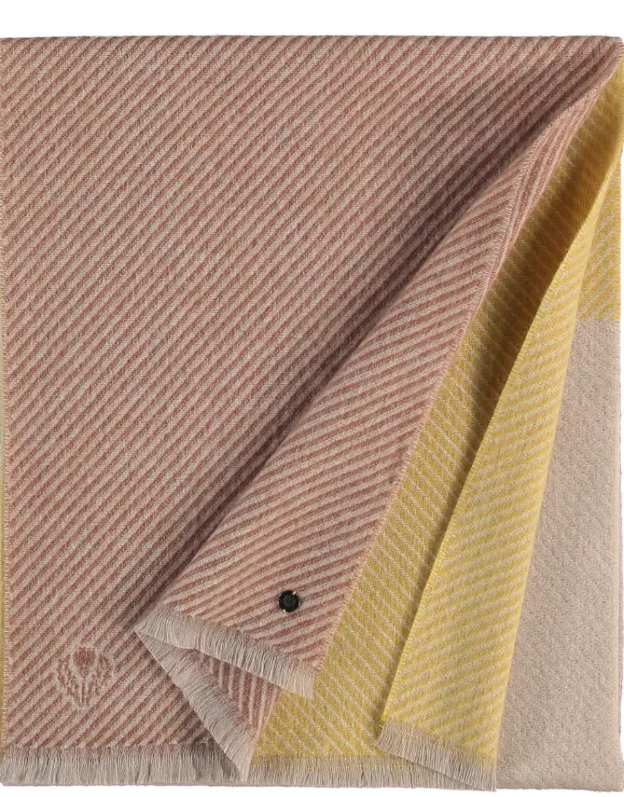 Outlet Scalia Group Fraas Slow Cuisine color block herringbone scarf CremeBrulee