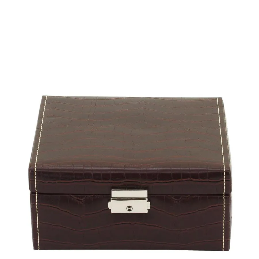 Clearance Scalia Group Friedrich23 6-place watch box with coconut print Moor's head darkbrown