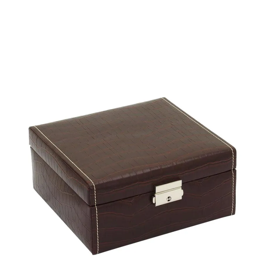 Clearance Scalia Group Friedrich23 6-place watch box with coconut print Moor's head darkbrown