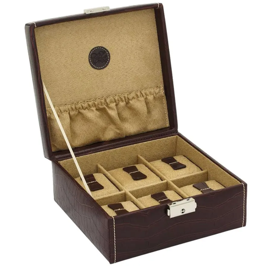 Clearance Scalia Group Friedrich23 6-place watch box with coconut print Moor's head darkbrown