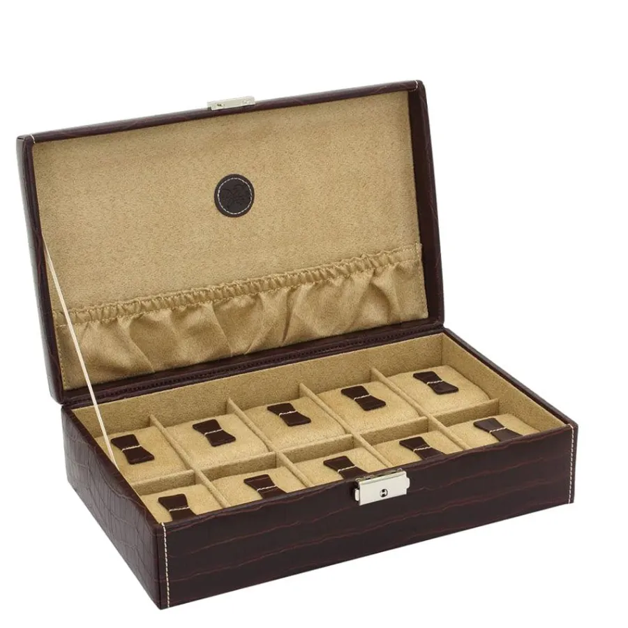Cheap Scalia Group Friedrich23 10-place watch box with coconut print Moor's head darkbrown