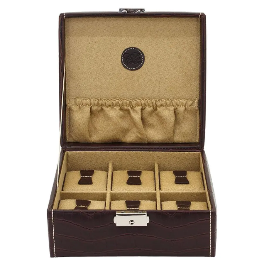 Clearance Scalia Group Friedrich23 6-place watch box with coconut print Moor's head darkbrown