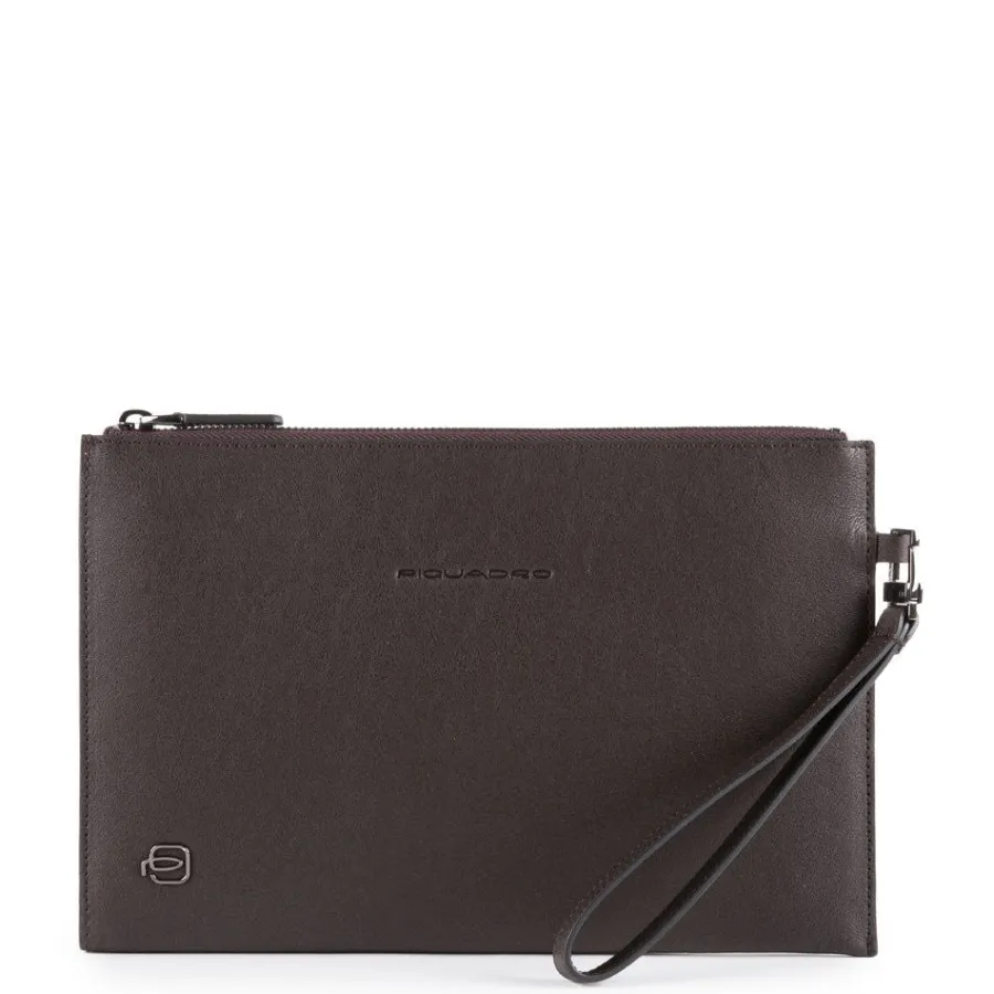 Discount Scalia Group Piquadro Black Square clutch bag for tablets up to 9'' TESTADIMORO
