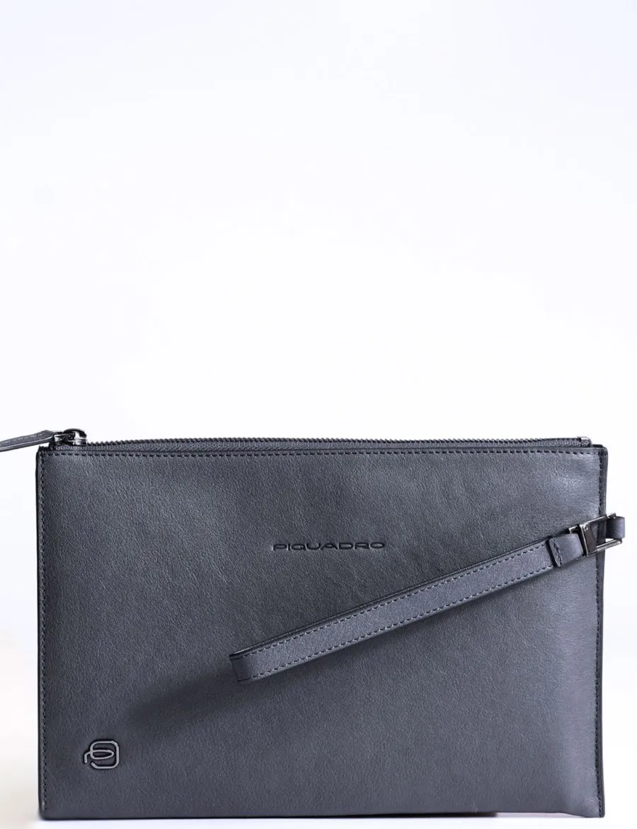 Discount Scalia Group Piquadro Black Square clutch bag for tablets up to 9'' TESTADIMORO