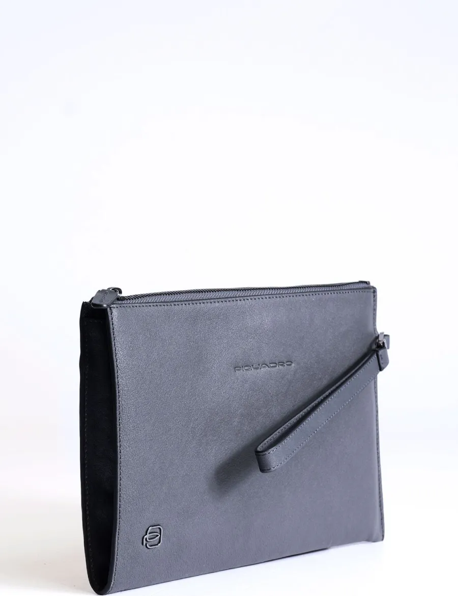 Discount Scalia Group Piquadro Black Square clutch bag for tablets up to 9'' TESTADIMORO