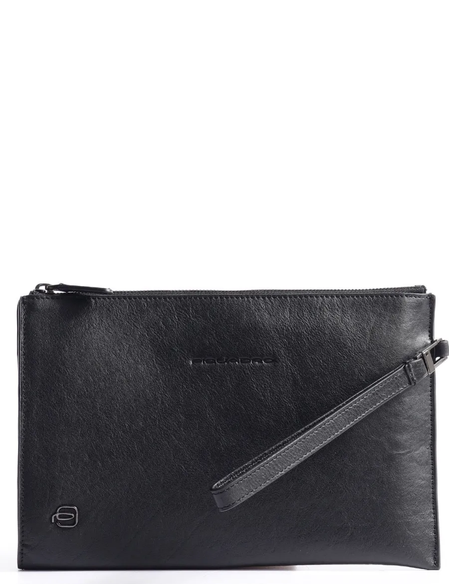 Discount Scalia Group Piquadro Black Square clutch bag for tablets up to 9'' TESTADIMORO