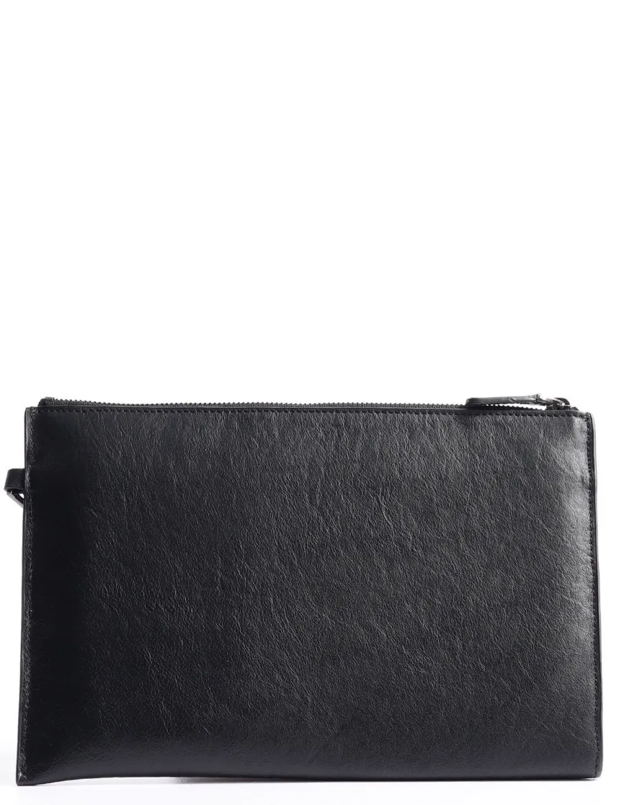 Discount Scalia Group Piquadro Black Square clutch bag for tablets up to 9'' TESTADIMORO