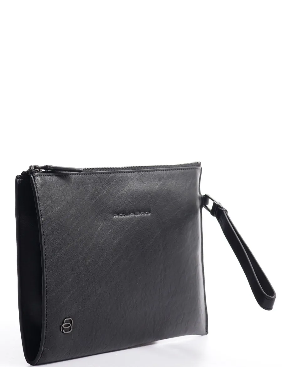 Discount Scalia Group Piquadro Black Square clutch bag for tablets up to 9'' TESTADIMORO