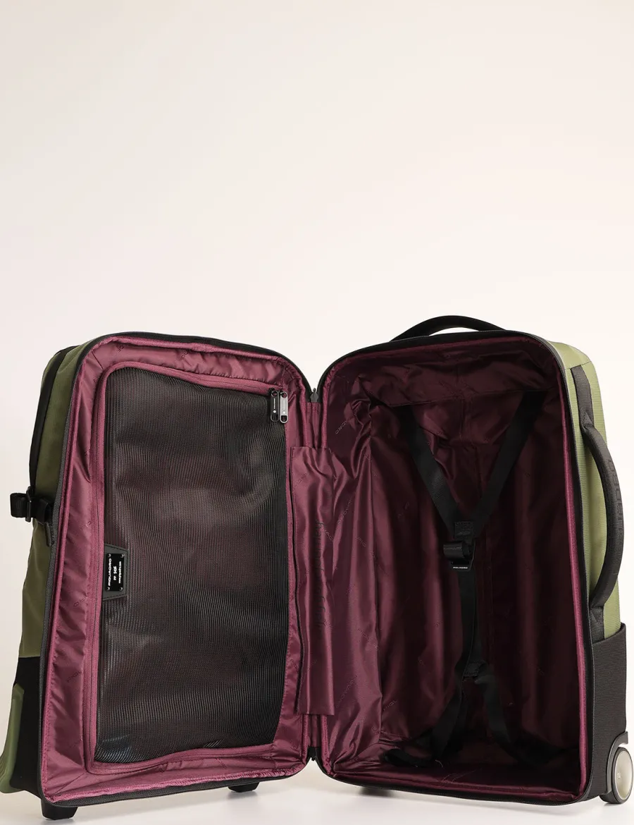 Outlet Scalia Group Piquadro Corner cabin trolley for 17.3" laptop in recycled fabric Verde2