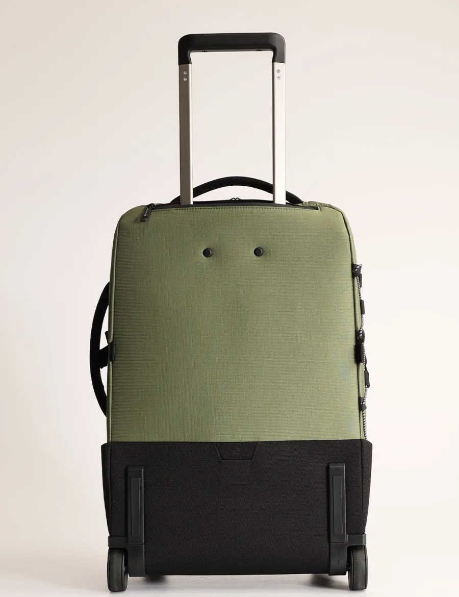 Outlet Scalia Group Piquadro Corner cabin trolley for 17.3" laptop in recycled fabric Verde2