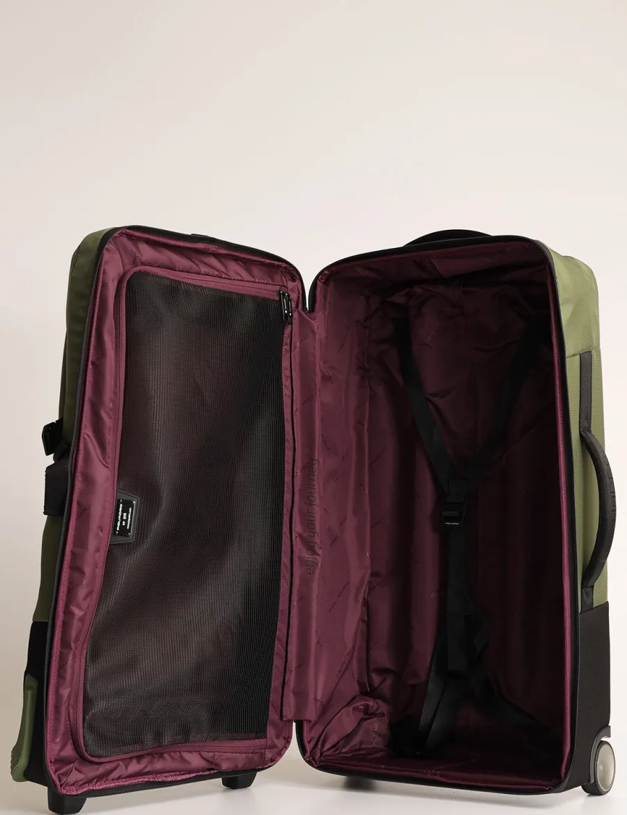 Outlet Scalia Group Piquadro Corner 2-wheel trolley bag in recycled fabric Verde2