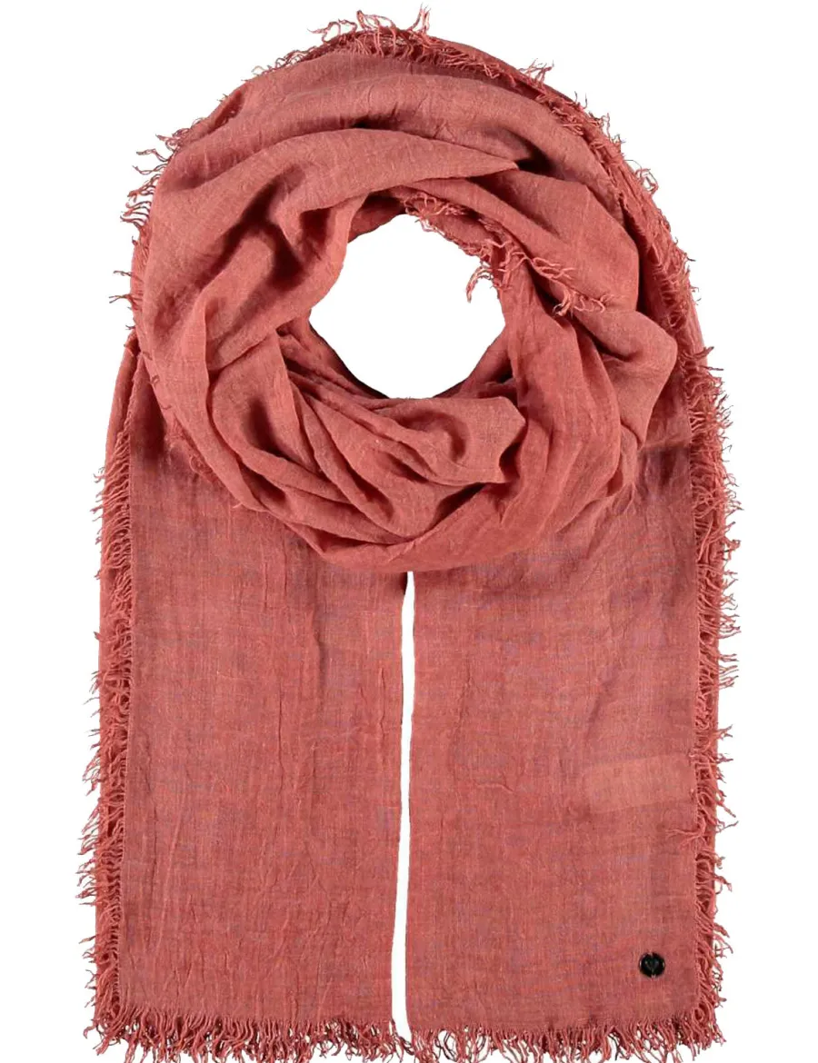 Fashion Scalia Group Solid color Fraas stole with fringed edges Rust