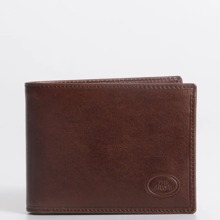 Outlet Scalia Group The Bridge Men's Wallet with Zip Coin Purse Cuoio