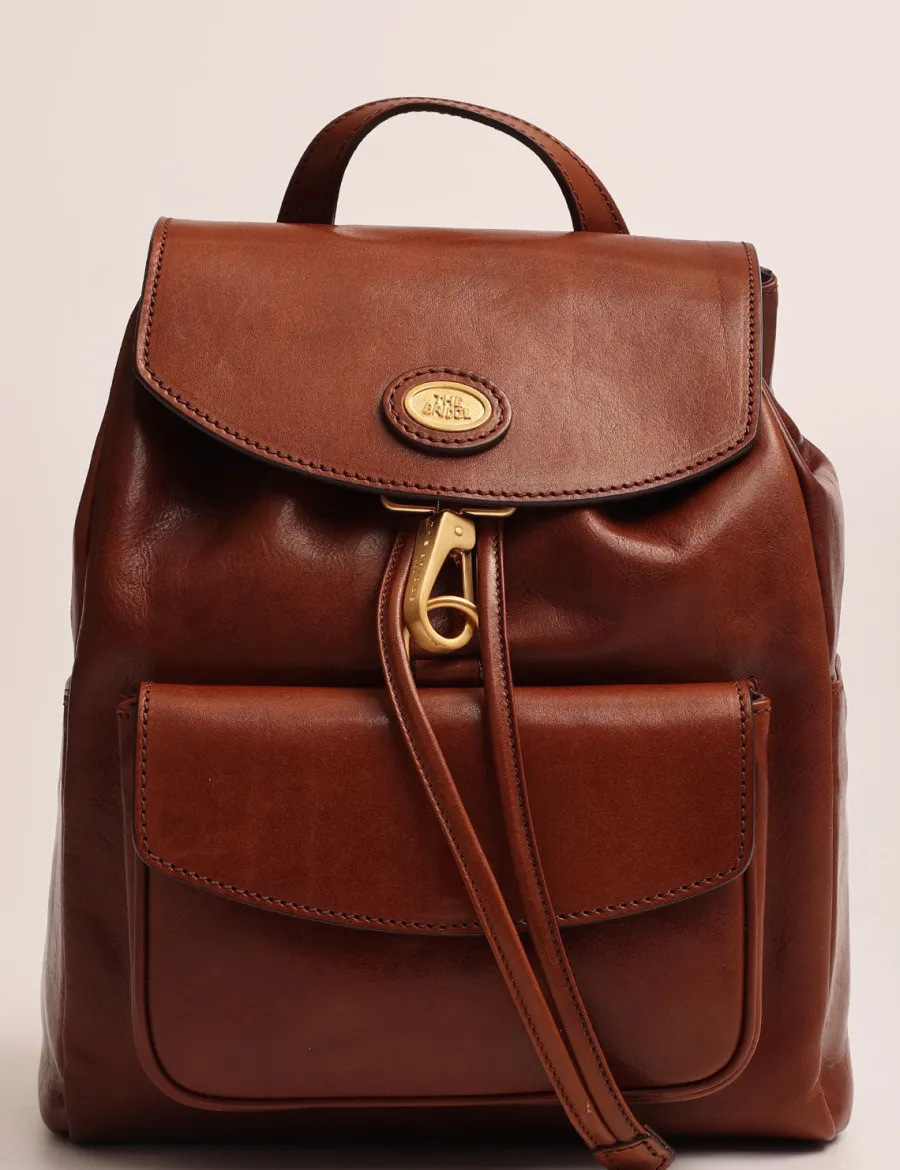 Store Scalia Group The Bridge Story Donna Backpack with Flap and Drawstring Cuoio