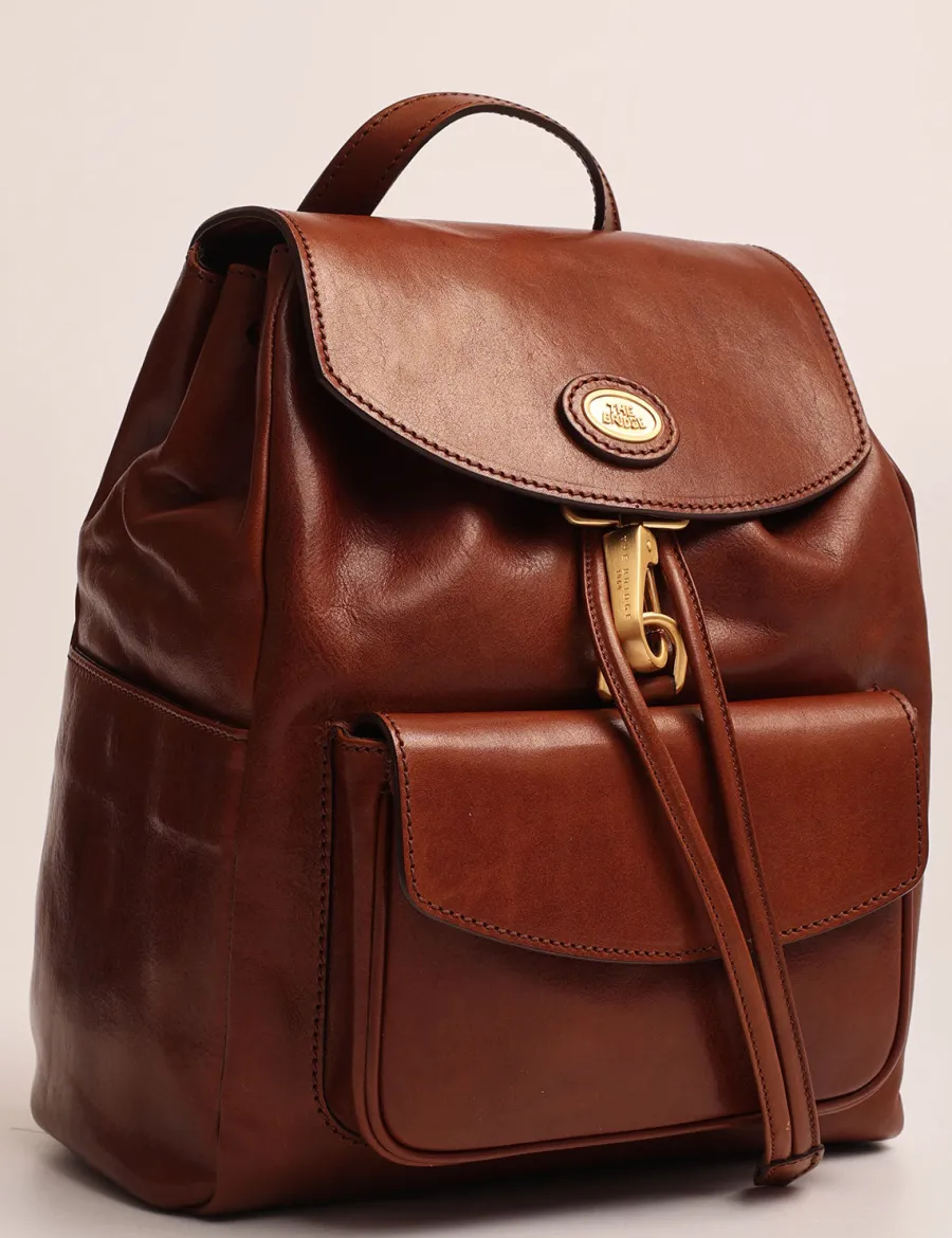 Store Scalia Group The Bridge Story Donna Backpack with Flap and Drawstring Cuoio
