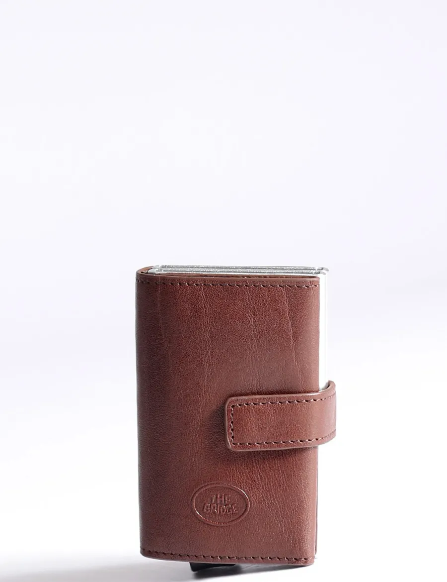 Fashion Scalia Group The Bridge Story Uomo Double Sliding System Card Holder Cuoio