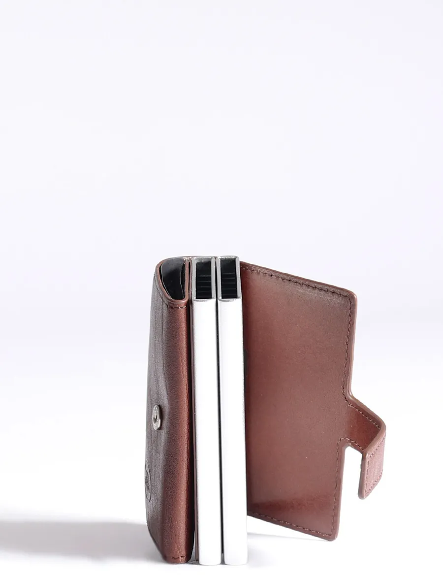 Fashion Scalia Group The Bridge Story Uomo Double Sliding System Card Holder Cuoio