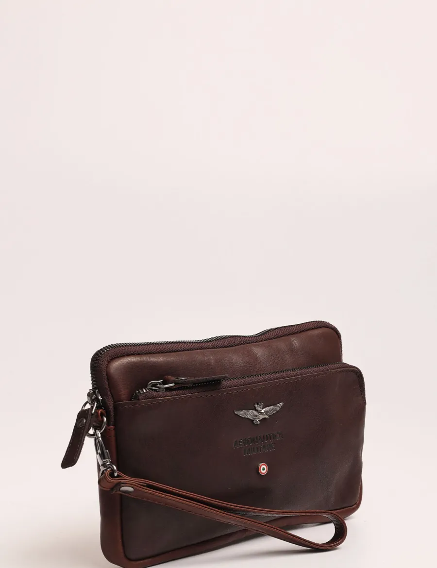 Outlet Scalia Group Vintage Aeronautica Militare Clutch Bag Moro